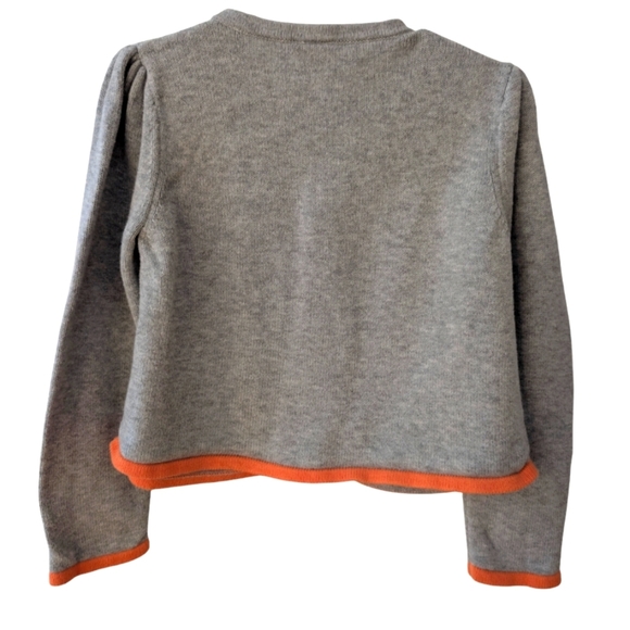 Gymboree Girls Gray Cardigan with Pumpkin Pockets Cotton Size 5T - Picture 3 of 4